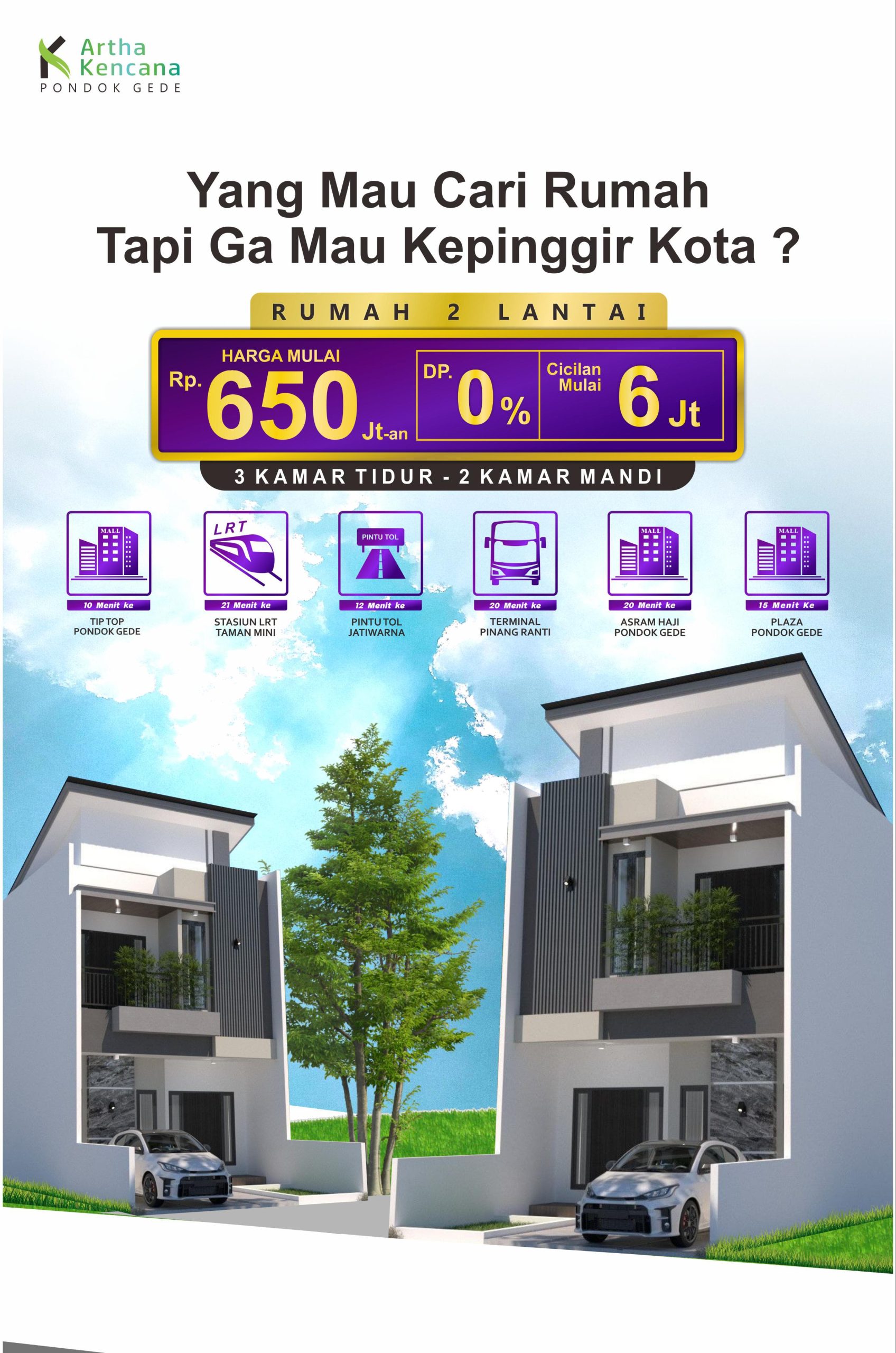 Jual Rumah Syariah di Pondok Gede Bekasi Artha Kencana
